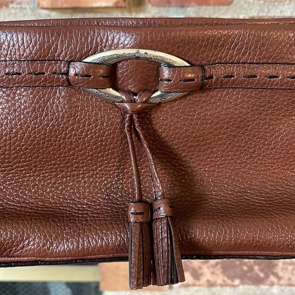 Brighton Pebbled Brown Leather Shoulder Bag - Picture 2 of 7